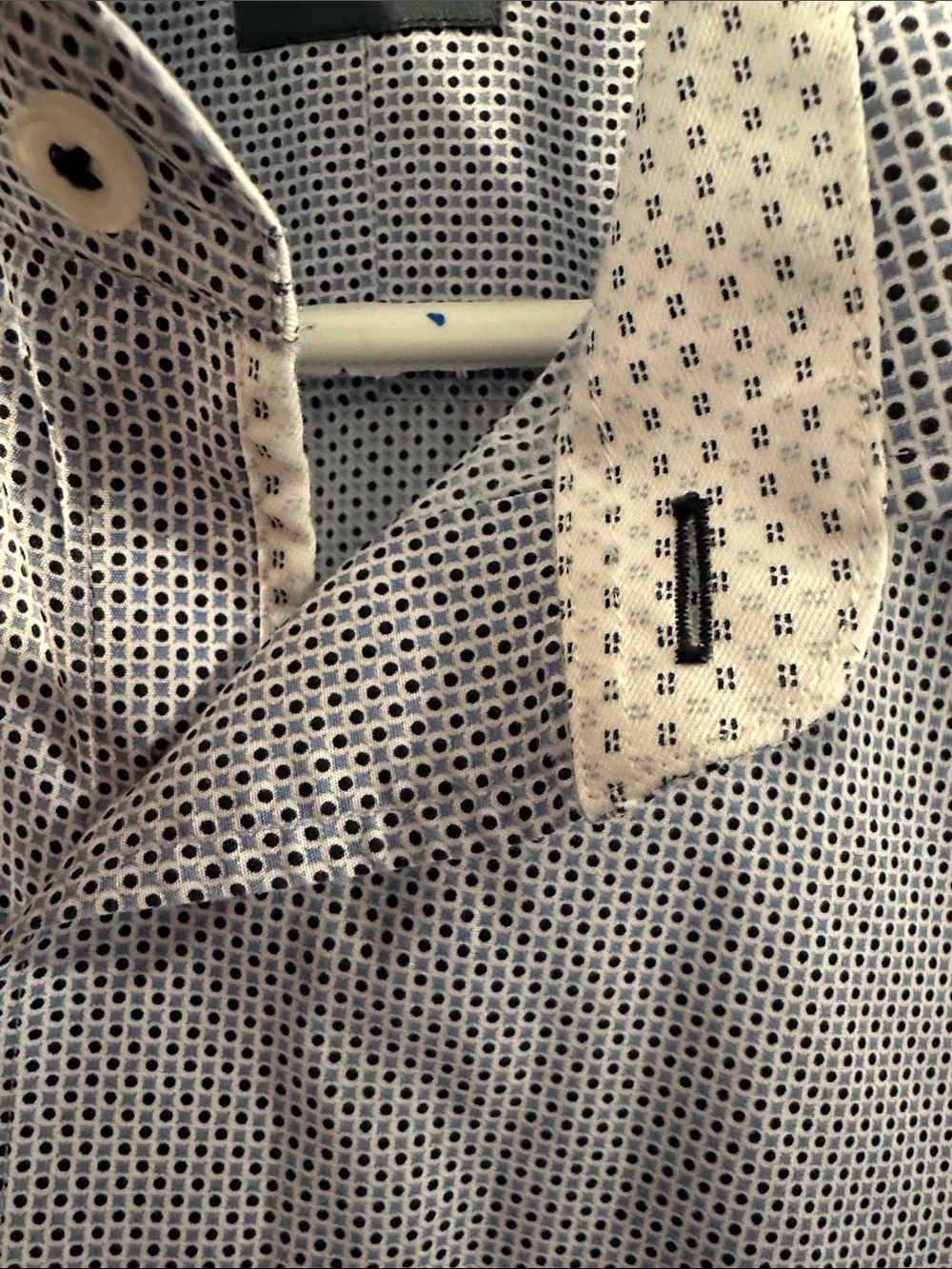 LEO CHEVALIER Designer Men's Light Blue Patterned Button-Down Dress Shirt SZ L - Picture 8 of 13
